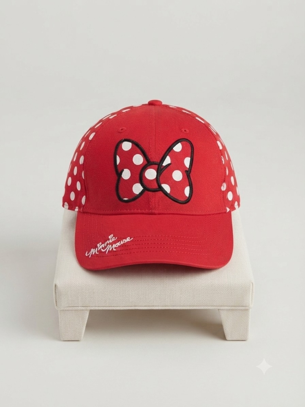 Disney Red Minnie Polka Dot Bow Baseball Cap